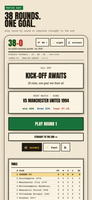 38-0: Football draft game screenshot 2