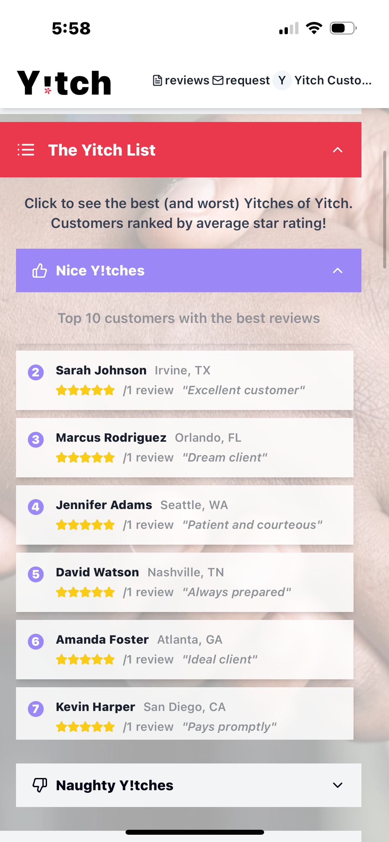 Yitch - Rate Your Customers! screenshot 10