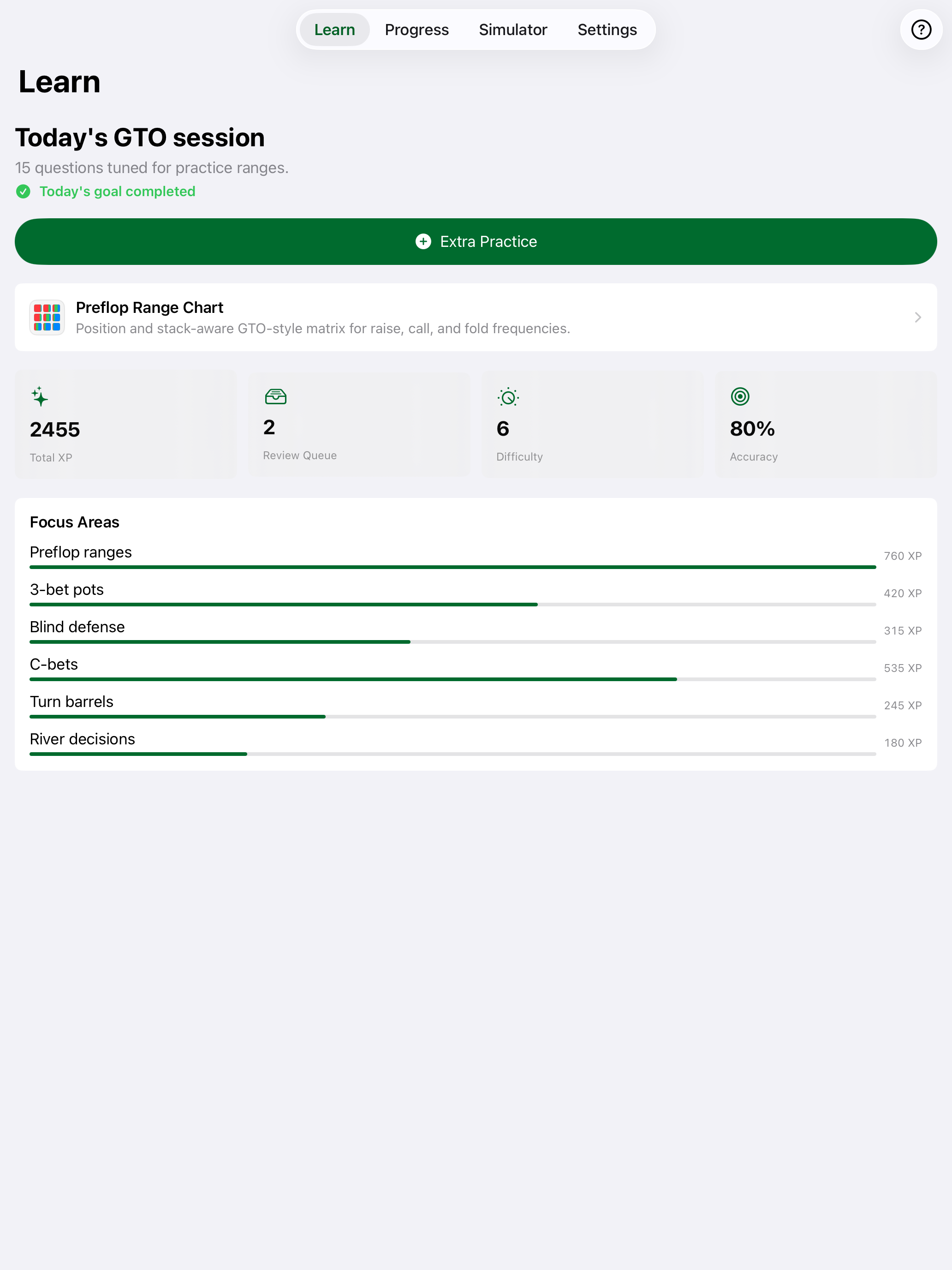 Minimal Poker Trainer GTO screenshot 7