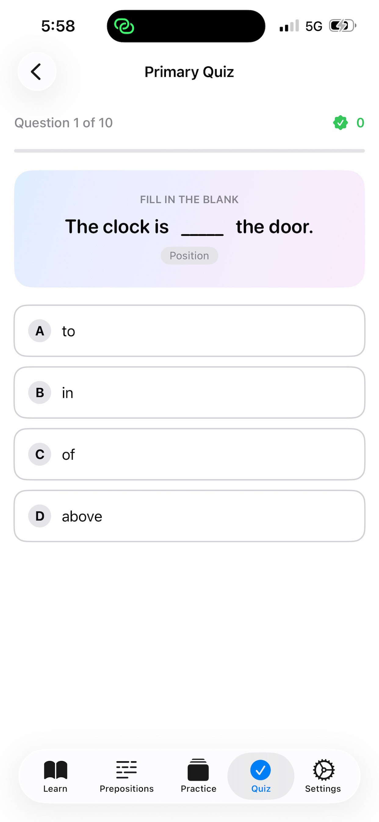 Screenshot 4 of English Preposition Tutor