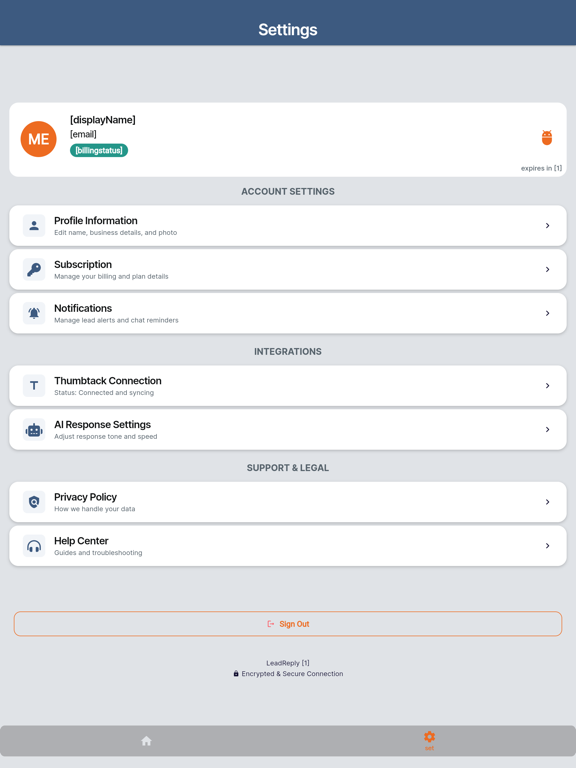 LeadReply: Lead Autoresponder iPad screenshot