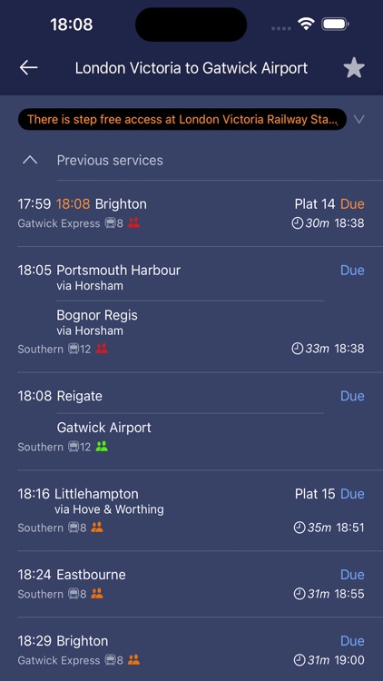 On Rails train times & widget screenshot-5