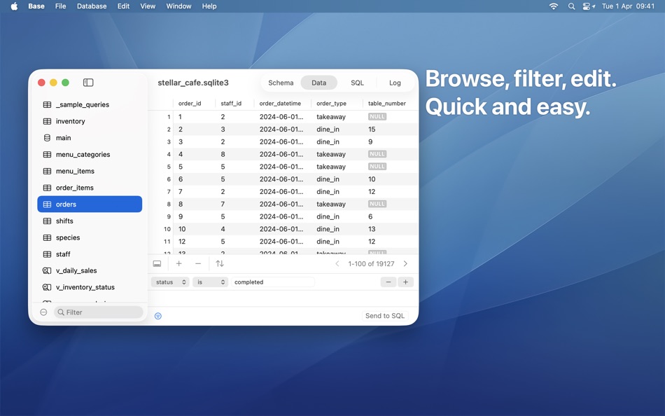 #2. Base - SQLite Editor (macOS) Podle: Menial
