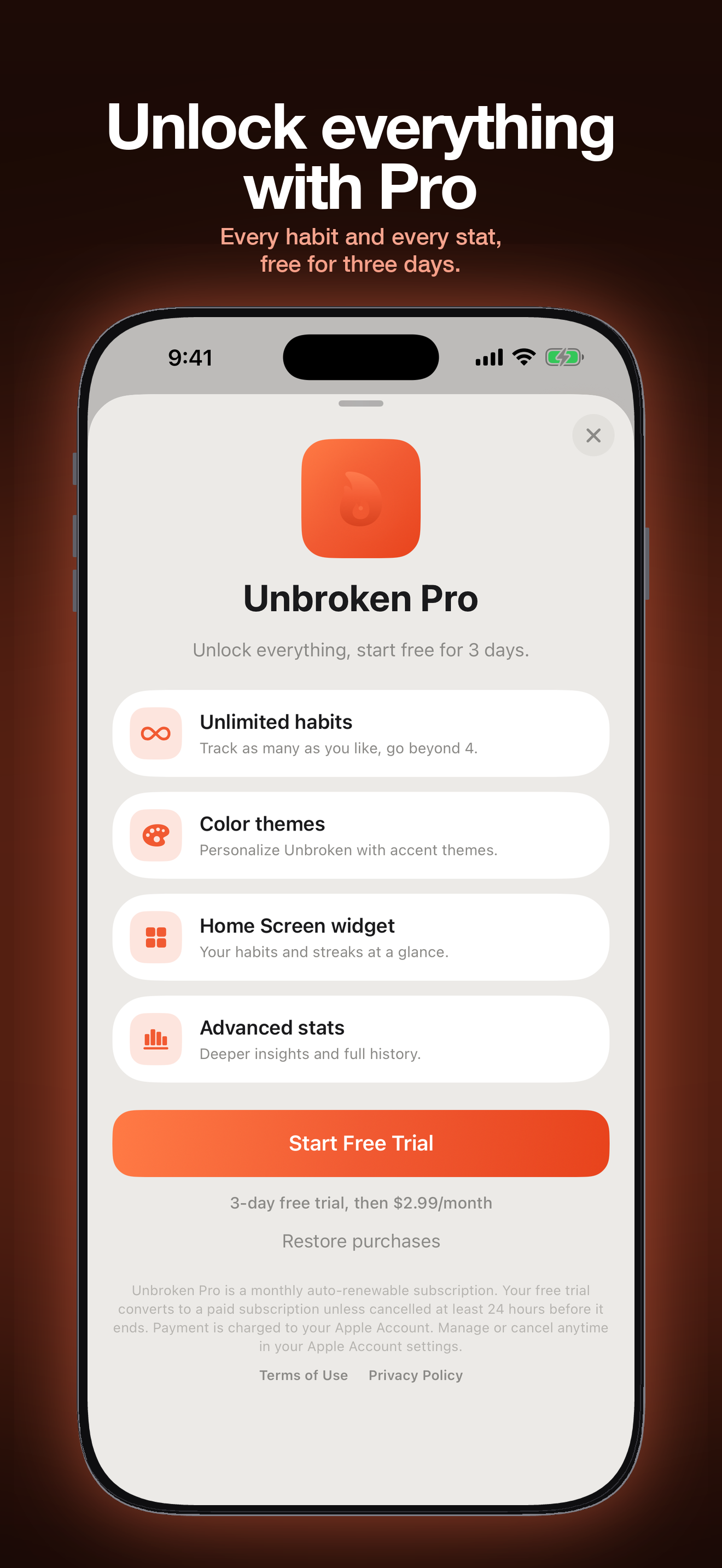 Unbroken: Habit Tracker screenshot 5