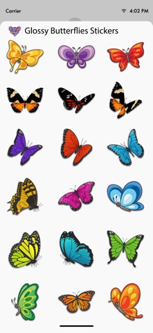 Glossy Butterflies Stickers iPhone screenshot