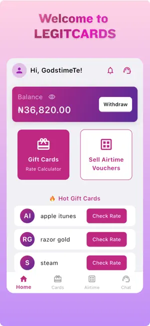 LegitCards: Gift cards App screenshot 1