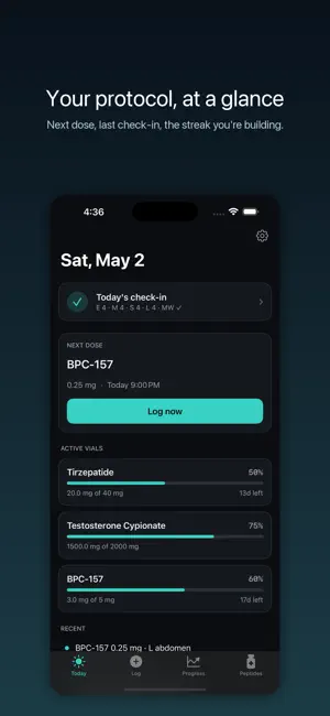 Trace: Peptide & TRT Tracker screenshot 2