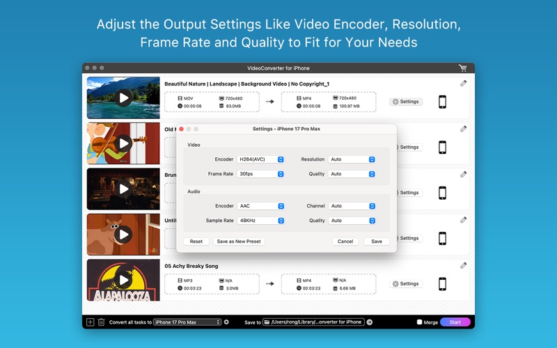 VideoConvert for iPhone app screenshot 3