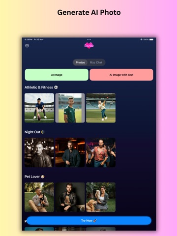 Dazzle - Your AI Photo & Rizz iPad screenshot