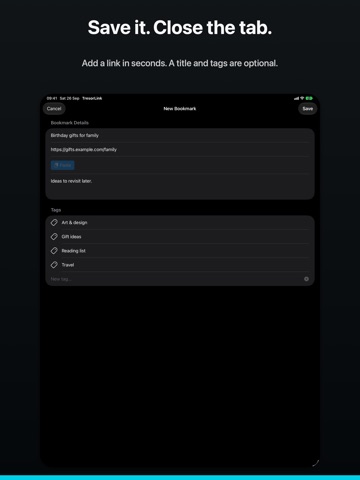 TresorLink: Private Bookmarks iPad screenshot