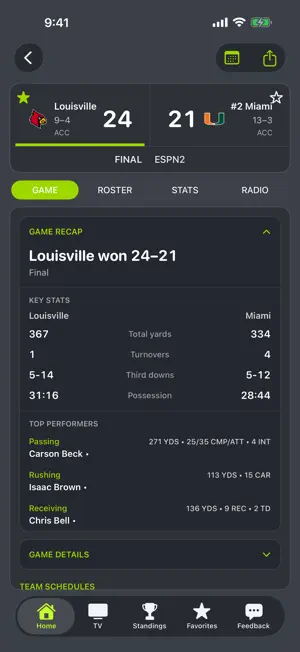 Louisville Football screenshot 3