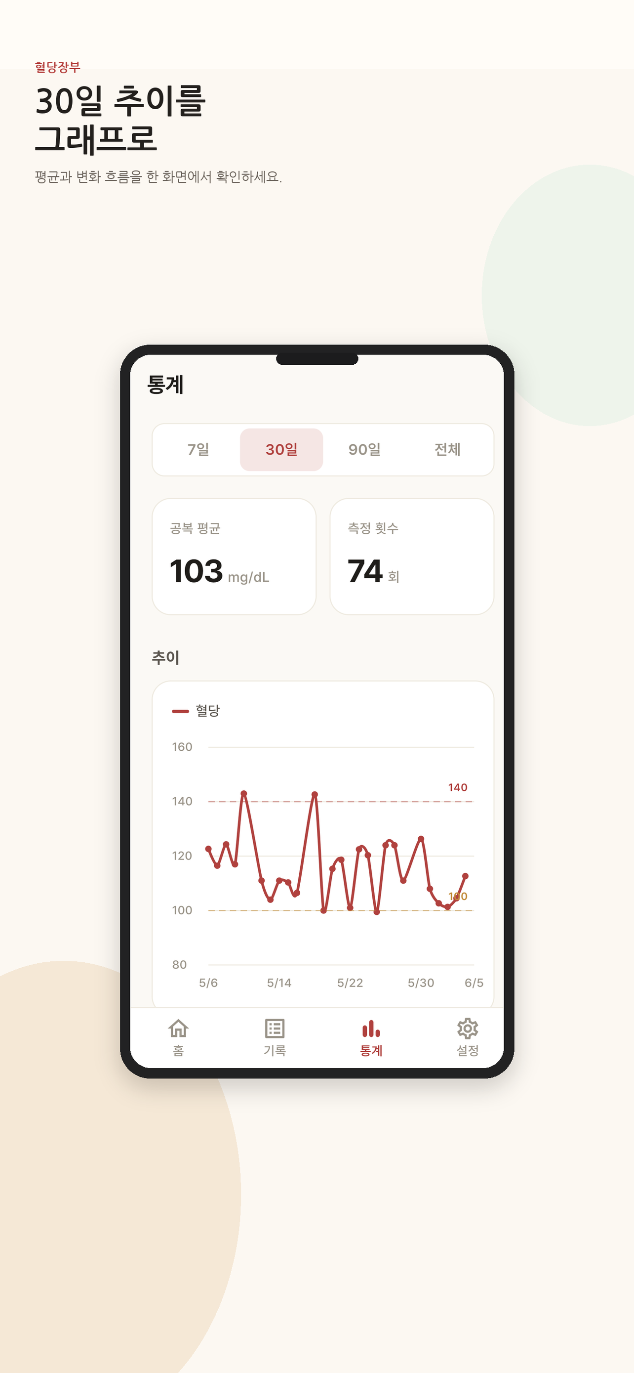 혈당장부 - 혈당 기록 관리 다이어리 screenshot 4