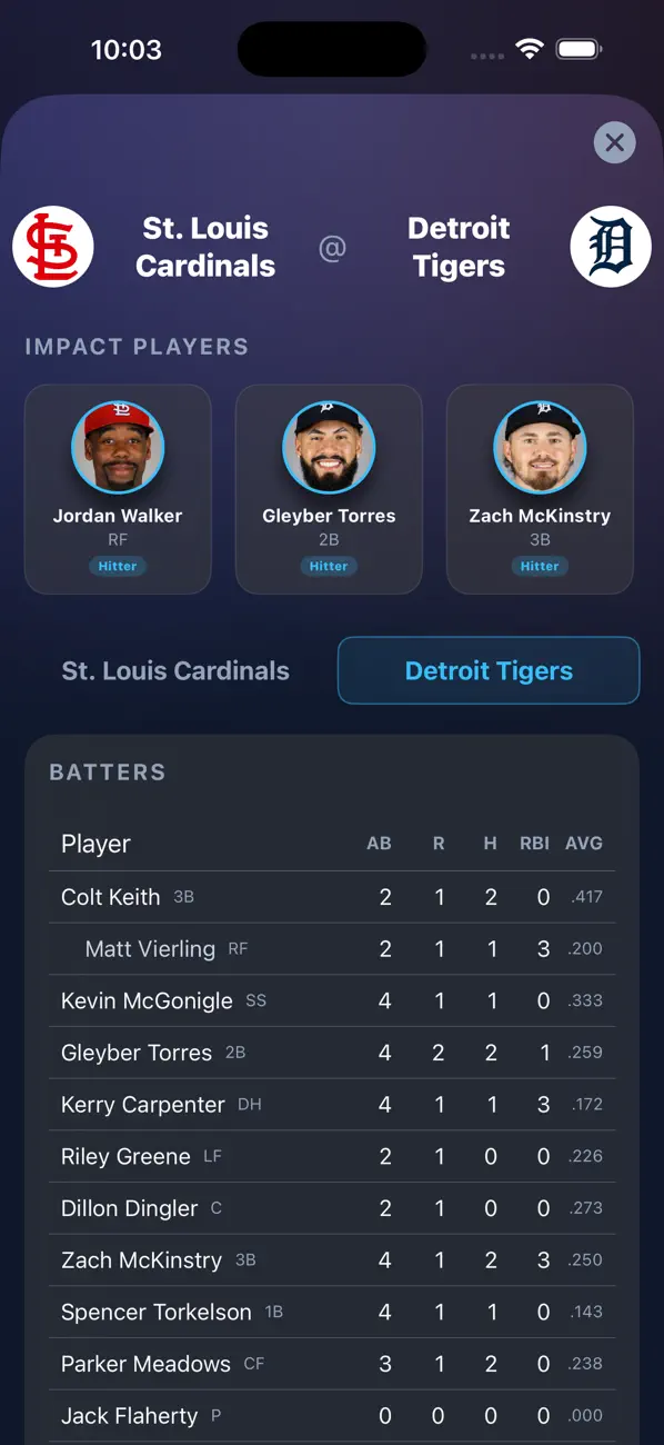 Screenshot #2 pour Baseball League Live Scores
