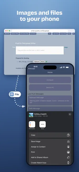 PushTo: Transfer Text & Files screenshot 4