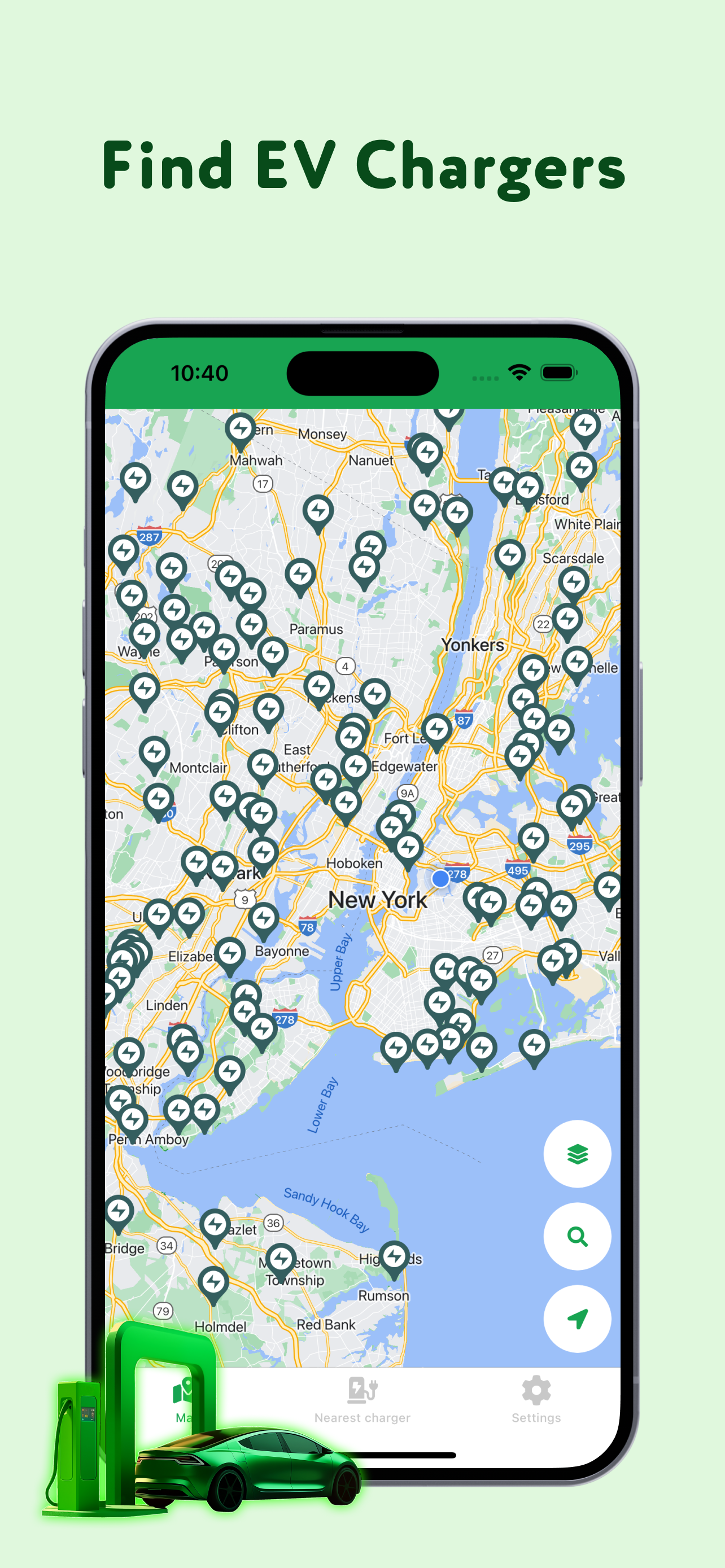 EV Car Charging Stations App