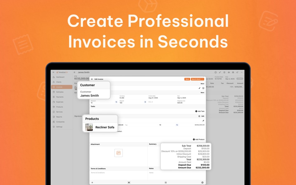 #3. InvoiceAir: Invoice Generator (macOS) By: Moon Technolabs Pvt Ltd