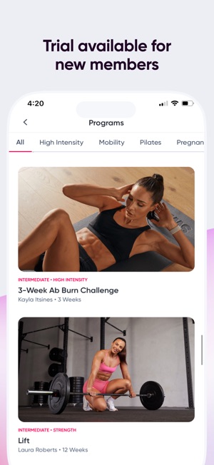 Screenshot of Sweat: Premium Women's Fitness Community