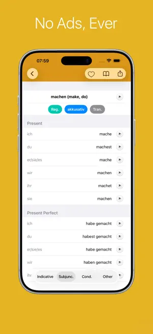German Verb Conjugator Pro screenshot 1