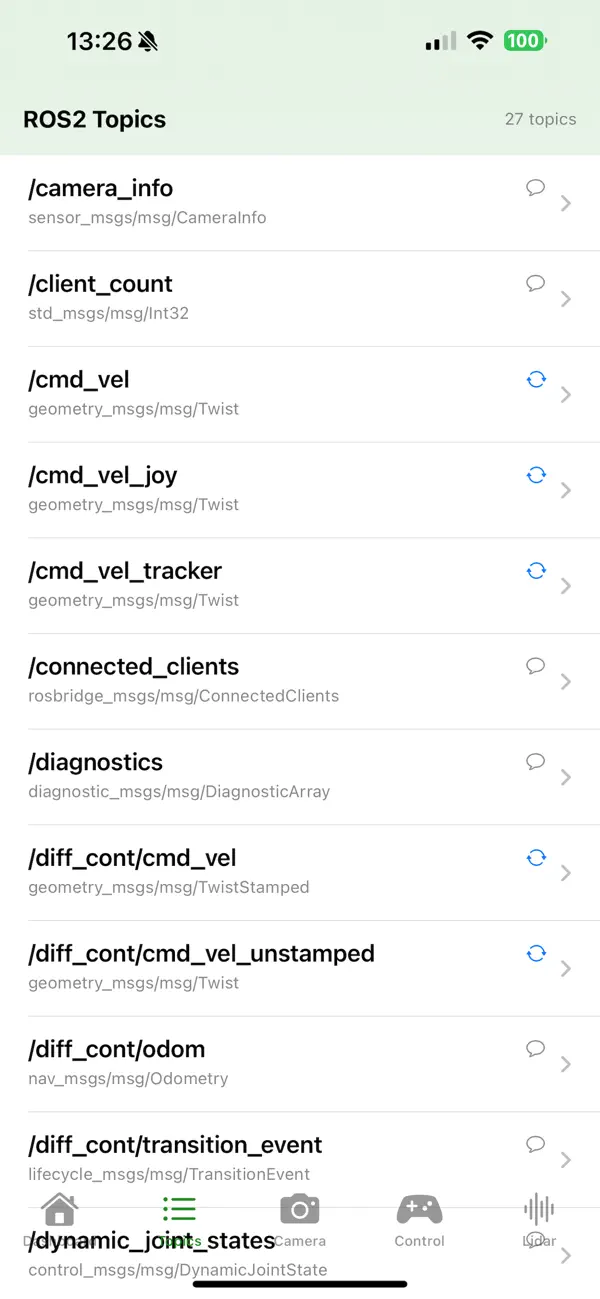 #4. ROS2 Visualizer (iOS) De: Burf Development