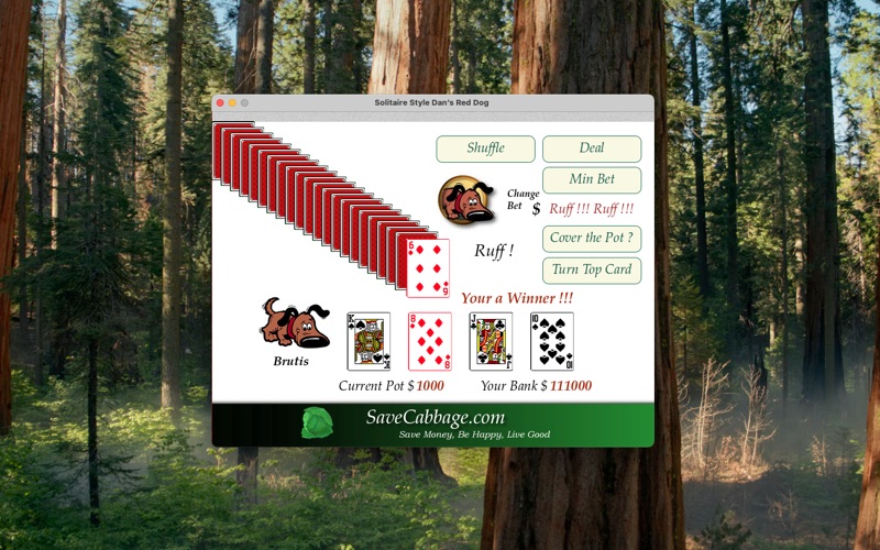 Solitaire Style Dan’s Red Dog app screenshot