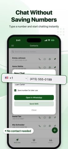 Open in Whatsup, Direct Chat Screenshot 1 of 8