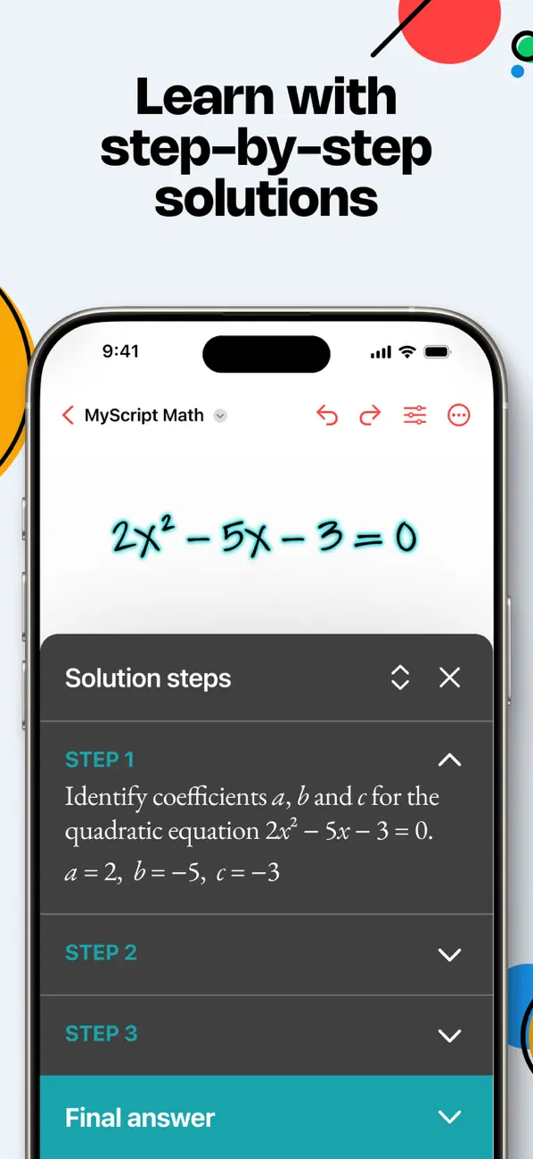 #2. MyScript Math: Solve & Plot (iOS) Ved: MyScript