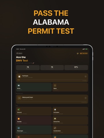 Alabama DMV Permit Test - 2026 iPad screenshot