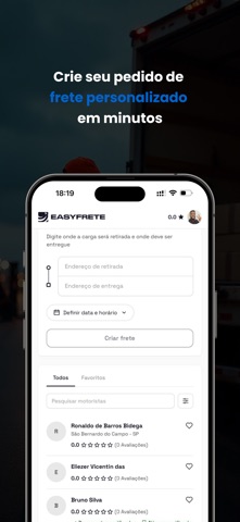 EasyFrete: Motorista e Cliente screenshot