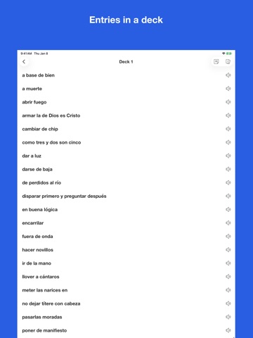 Spanish Idiom Dictionary iPad screenshot