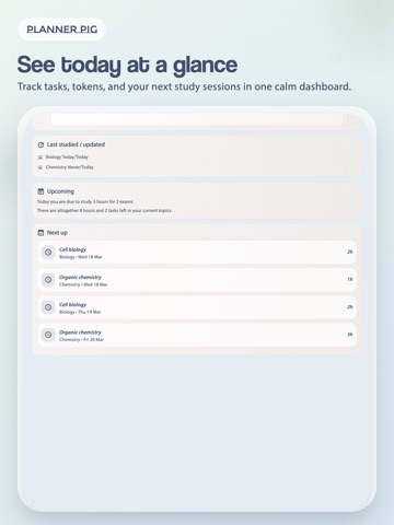 Planner Pig iPad screenshot