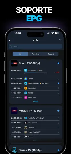 Captura de pantalla de XTREAM IPTV Televisión España en iPhone 5