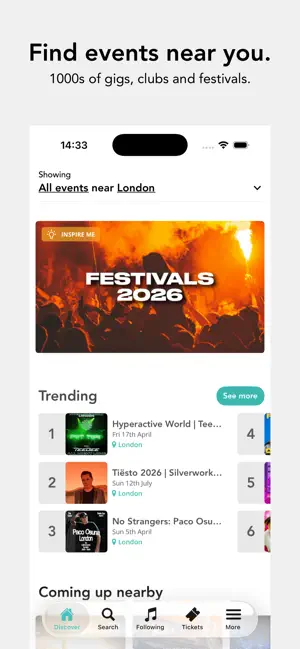 Skiddle: Events and Tickets iPhone screenshot 1
