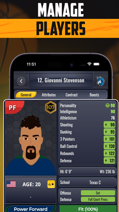 Screenshot 2 of Ultimate Pro Basketball GM App