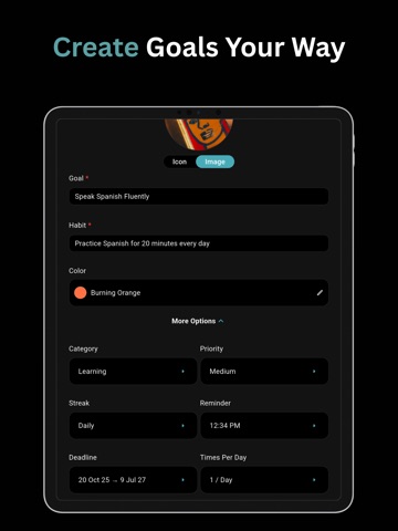 GoalSteps | Goal Tracker iPad screenshot