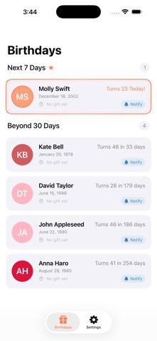 Birthday Reminder & Gift Pick Screenshot 1 of 4