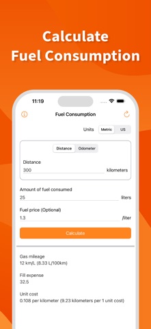 Fuel Cost Calculator: Trip iPhone screenshot