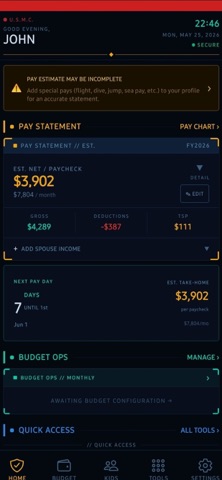 MilBudgetBuddy app screenshot 3