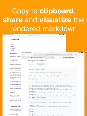 Web HTML to markdown: hmk iPad screenshot