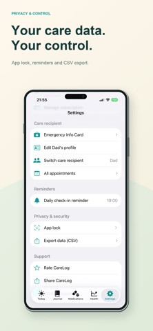 CareLog: Caregiver Journal iPhone screenshot