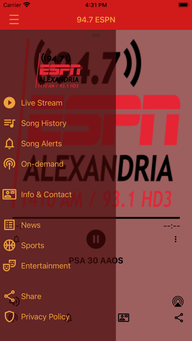 KDBS 94.7 ESPN Screenshot