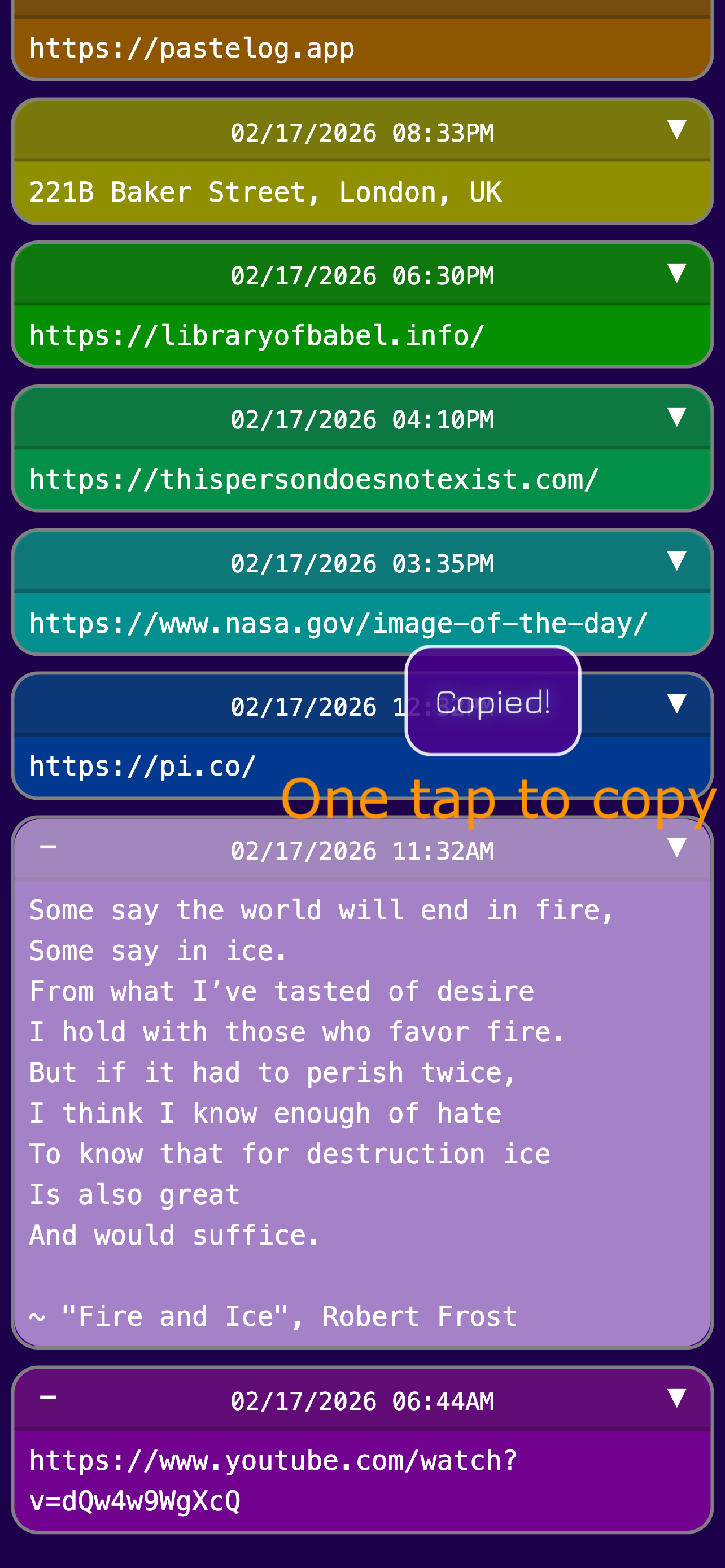 PasteLog screenshot 3