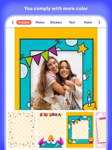 Make happy birthday greeting iPad screenshot