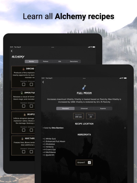The Witcher 3 Map & Companion iPad screenshot 4 - Utilities app