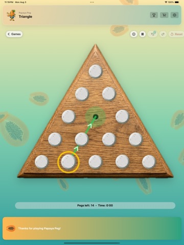 Papaya Peg iPad screenshot