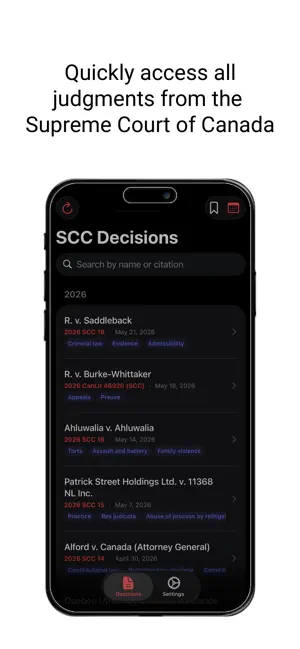 Supreme Court of Canada Cases screenshot 1