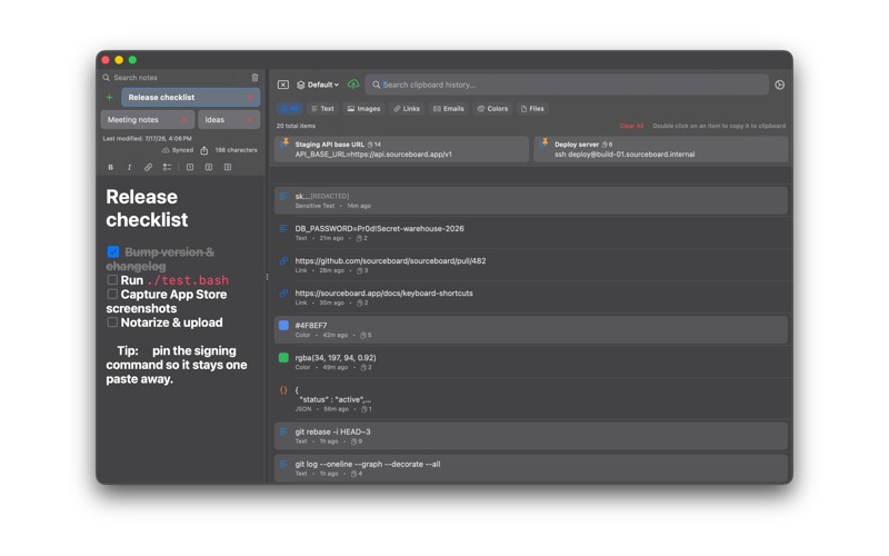 SourceBoard Clipboard Manager screenshot