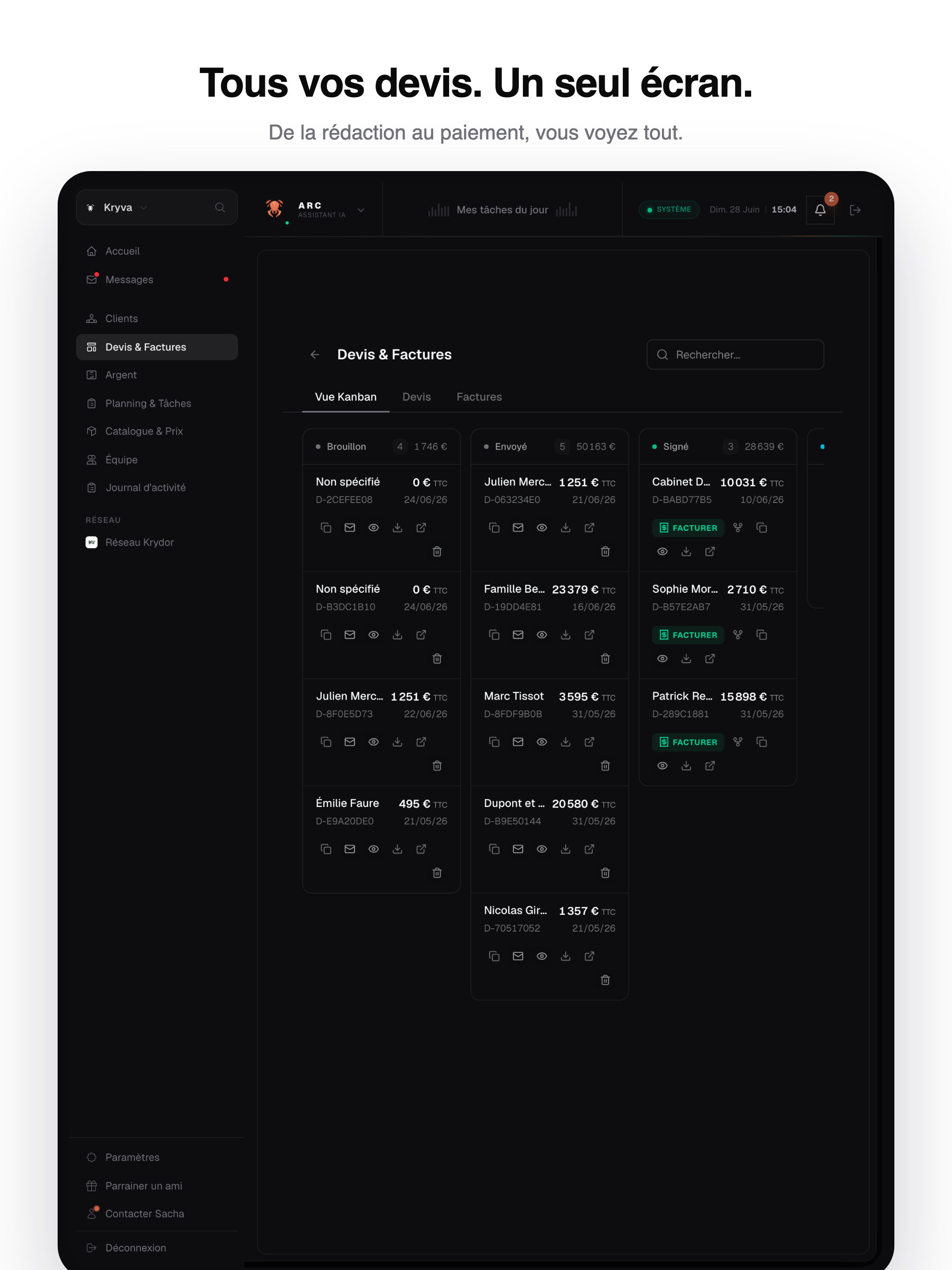 KRYVA — Gestion artisan BTP screenshot 10