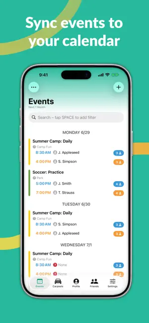 Carpool Kids: Family Calendar screenshot 4