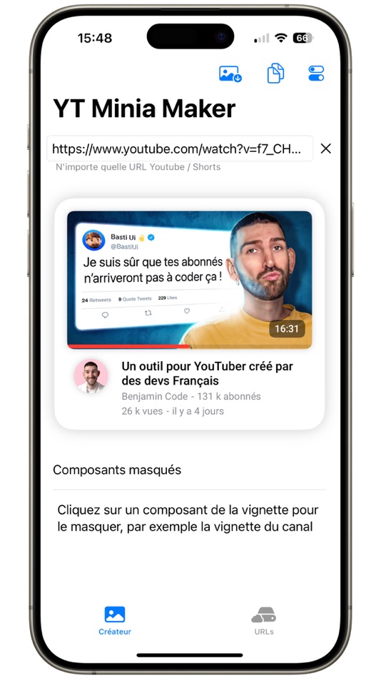 #1. YT Minia: Thumbnails from URL (macOS) Podle: NBApps