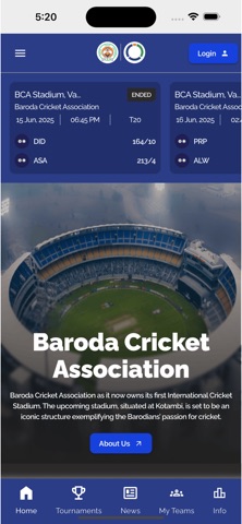 Baroda Cricket Association New iPhone screenshot 2